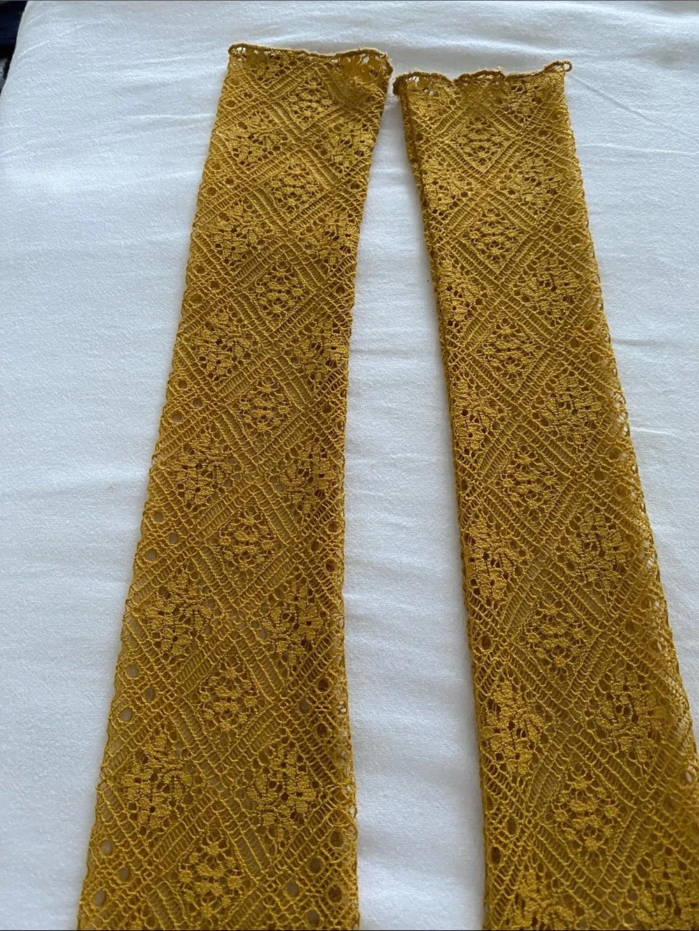 Intimately Free People Sweet Memories Sheer Lace Turtleneck Mustard Yellow XS - Picture 9 of 14